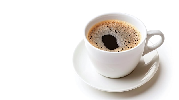 Une tasse de café isolée sur un fond blanc