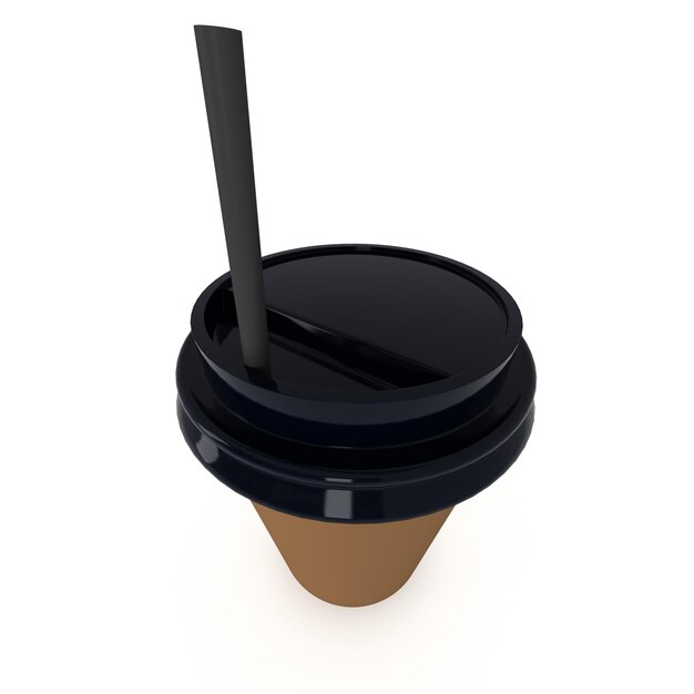 Tasse à café jetable Tasse en papier brun avec bouchon en plastique