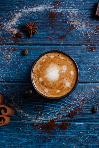 Tasse de café avec latte art