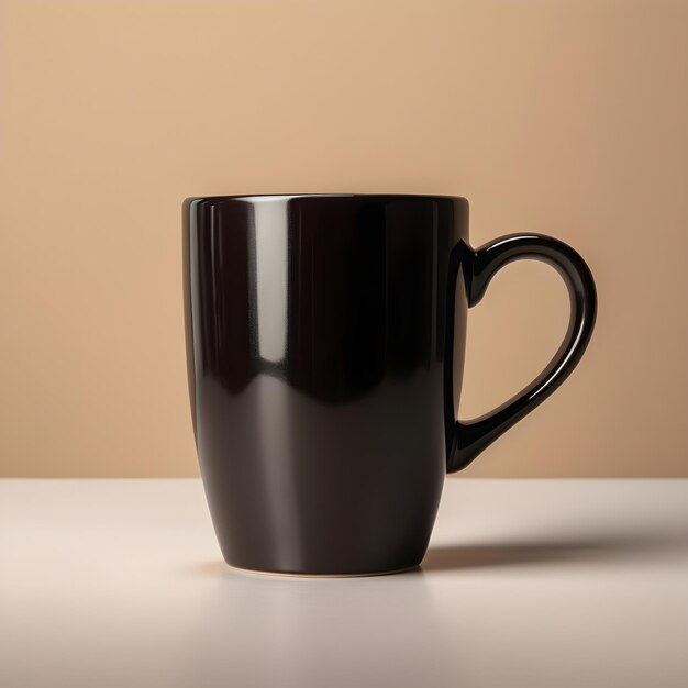 tasse de café noire avec fond