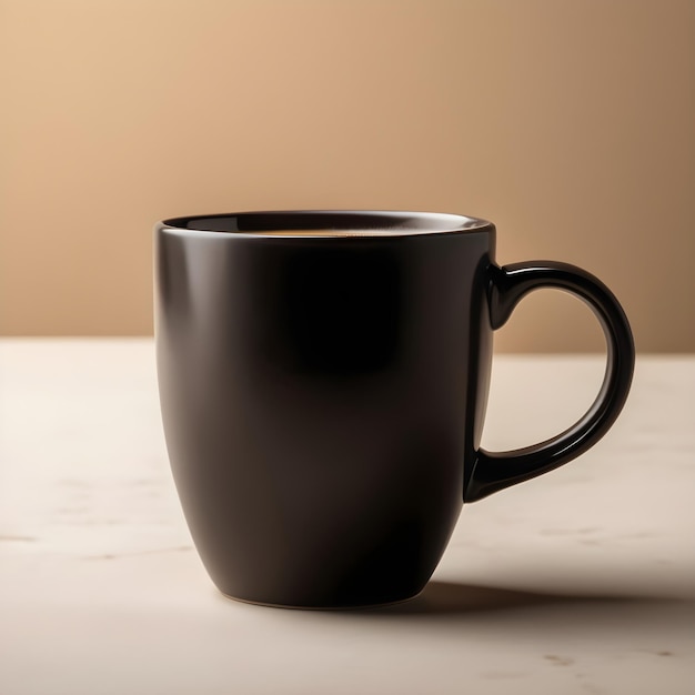 une tasse de café noire