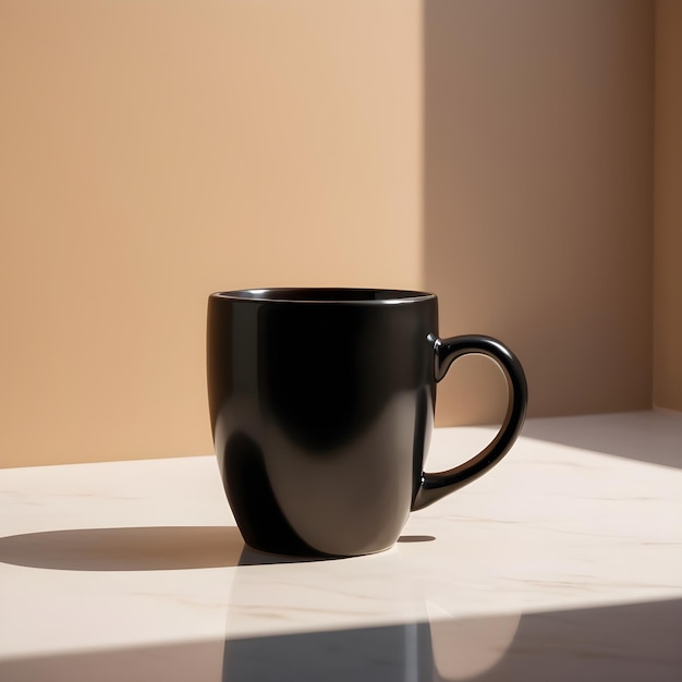 une tasse de café noire