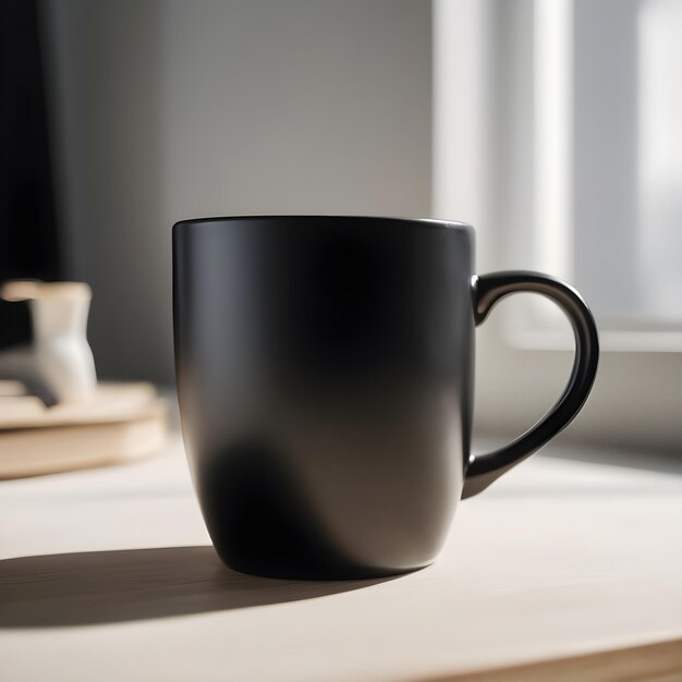 Photo une tasse de café noire