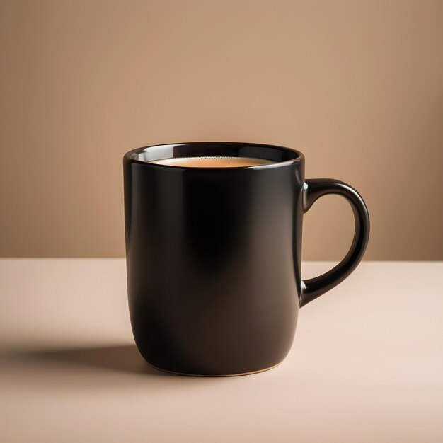 une tasse de café noire