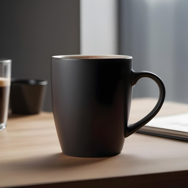 une tasse de café noire