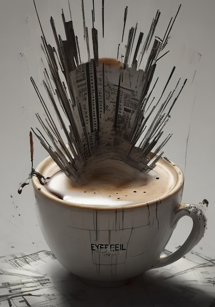 Photo une tasse de café avec un peu de café dedans