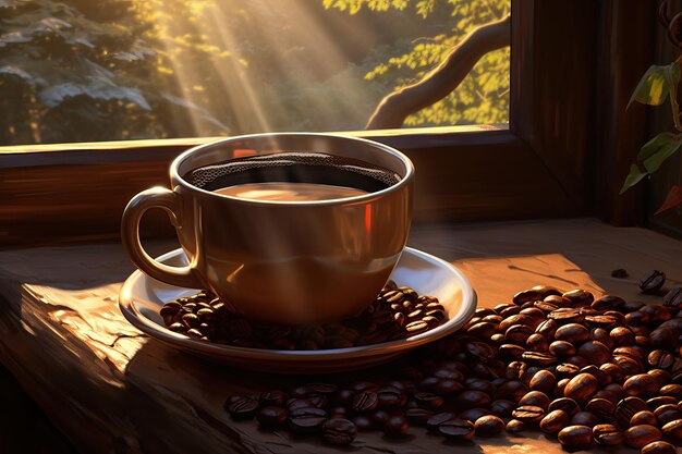 une tasse de café prochaine conception de fond