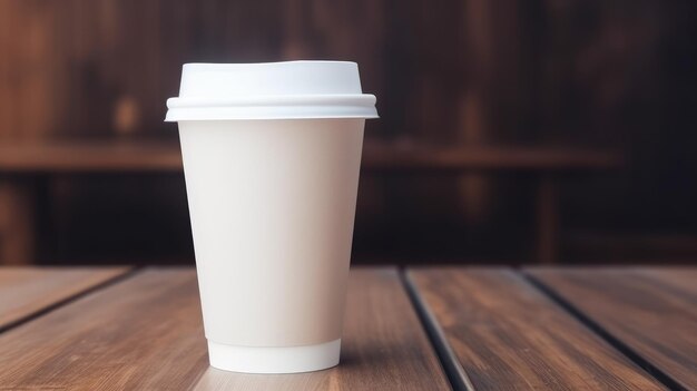 Une tasse de café sur une table en bois avec le mot café dessus.