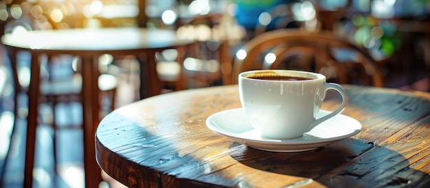 Une tasse de café sur une table de café