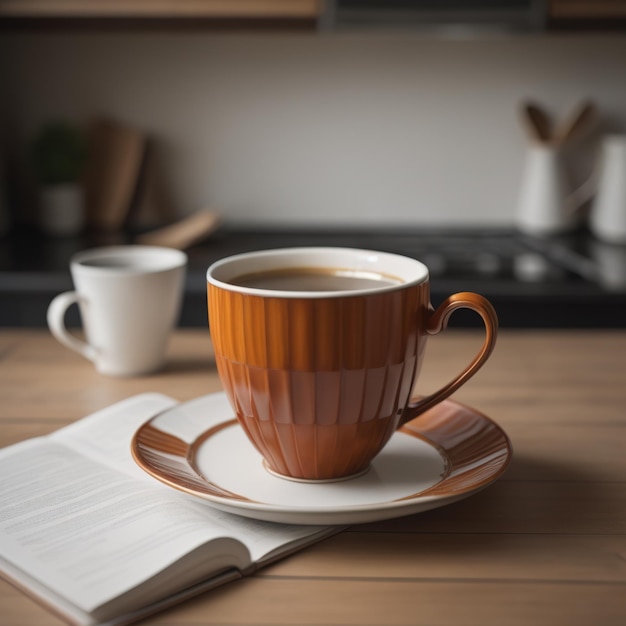 Tasse de café sur la table de la cuisine