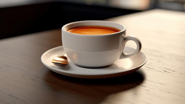 Photo tasse de café sur une table dans un café en gros plan sur l'ia générative