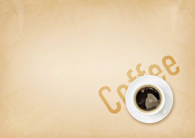 Photo tasse à café sur la texture du papier brun