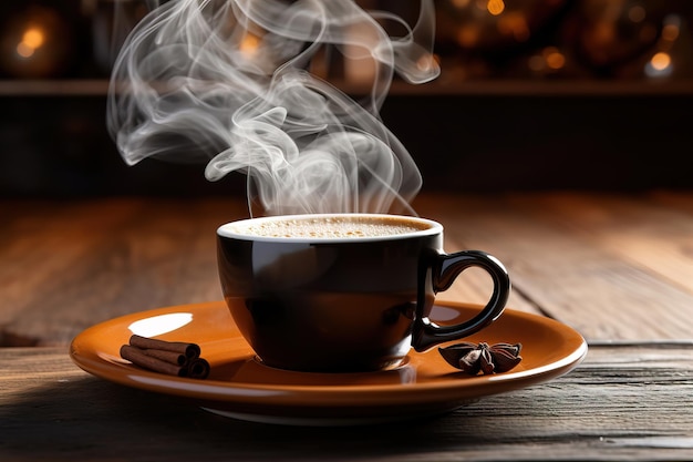 une tasse de café à la vapeur Generative Ai