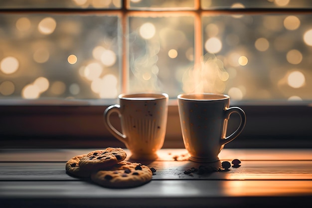 une tasse de café à la vapeur