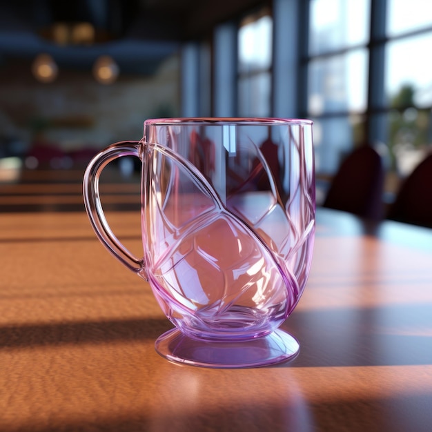 Une tasse de café en verre de haute qualité avec support Ar modèle 3D