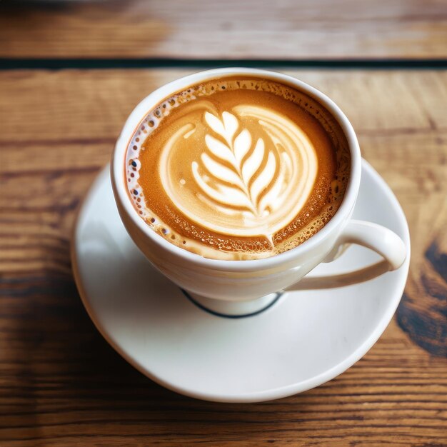 Une tasse de café vintage avec du latte art