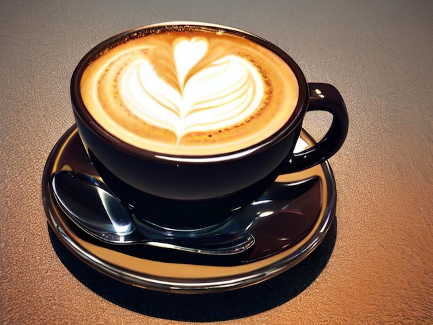 Une tasse de cappuccino avec un cappuccina mousseux sur le dessus