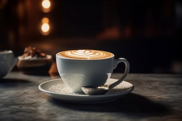 une tasse de cappuccino IA générative