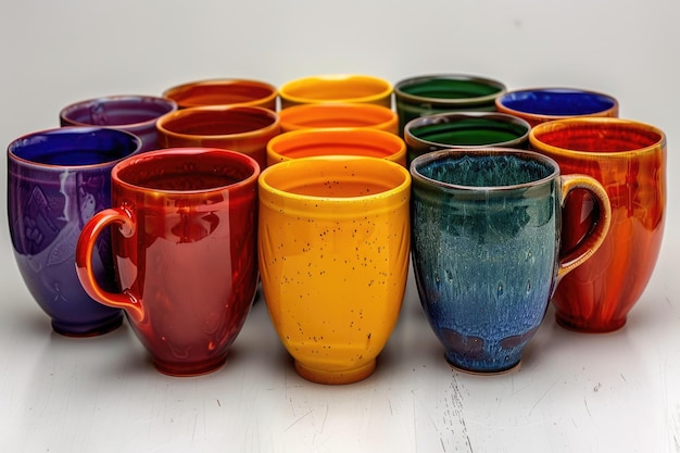 tasse en céramique à motifs colorés photographie professionnelle