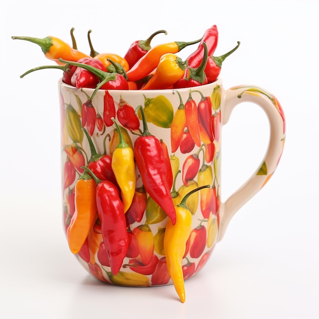 tasse avec un design froid et des piments dedans