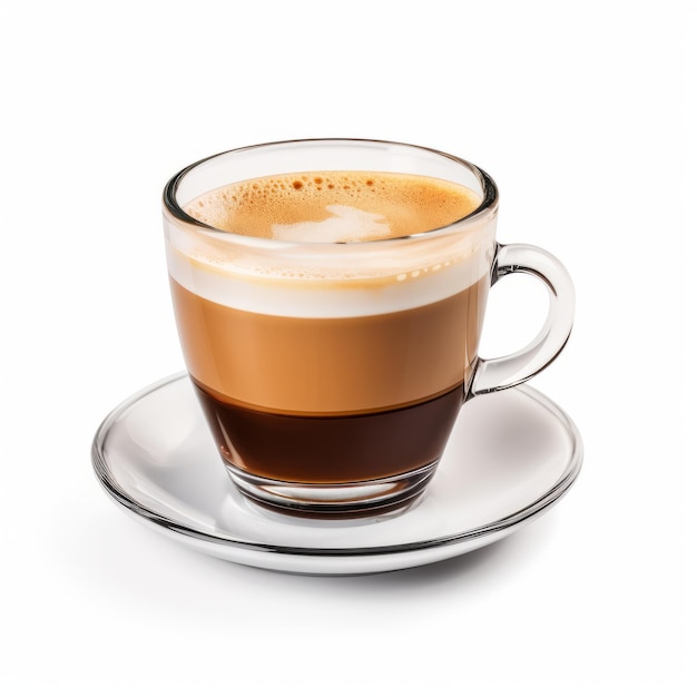Photo une tasse d'espresso créative avec des couches de translucidité et d'opacité