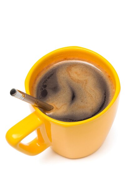 Tasse jaune de café