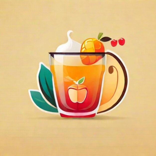 Une tasse de jus et des fruits