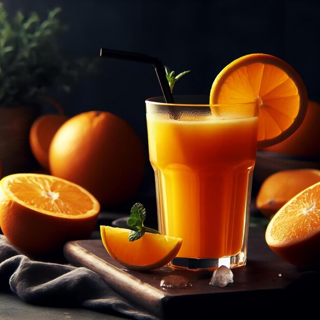 Une tasse de jus d'orange délicieuse