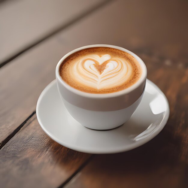 Photo une tasse de latte avec un cœur dessiné sur le dessus