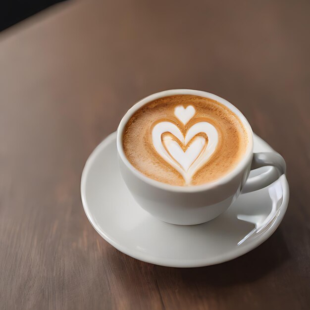 Photo une tasse de latte avec un cœur en haut.