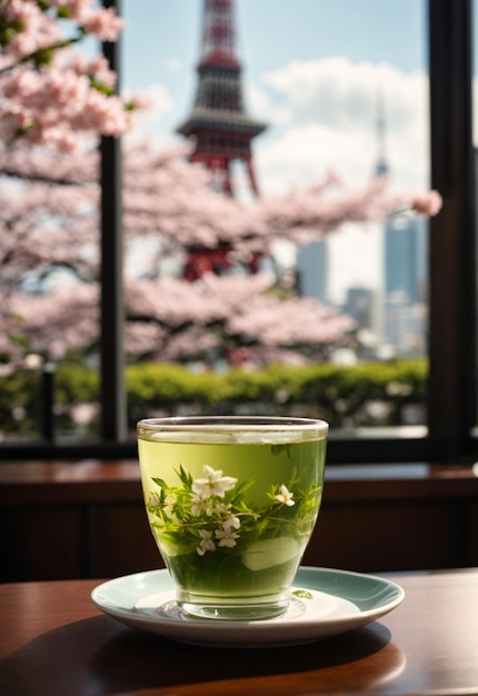 Une tasse de matcha chaud au City Bar