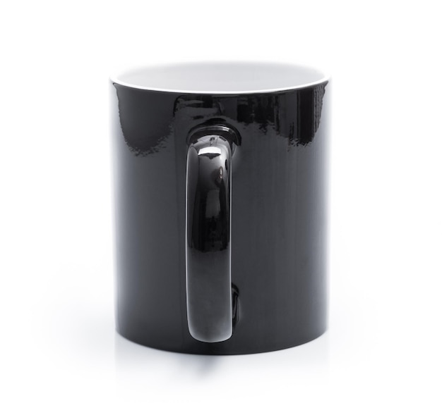 Tasse noire sur blanc