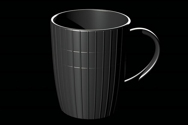 Une tasse noire sur un fond noir