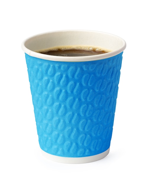 Tasse en papier de café isolé sur fond blanc