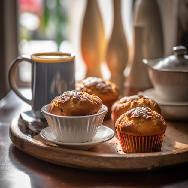 Photo une tasse de thé avec des biscuits