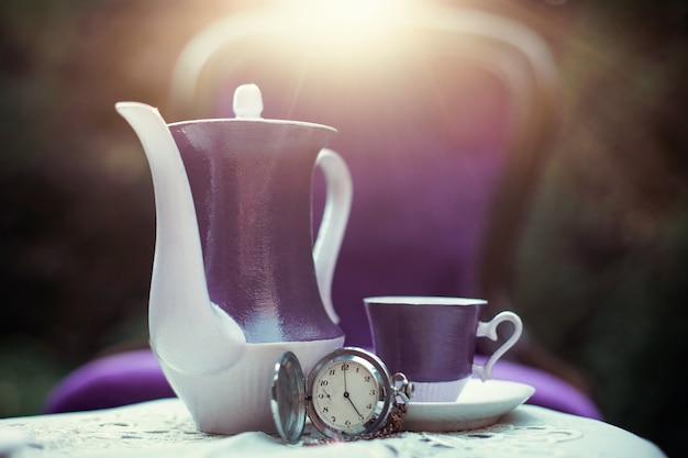 Photo tasse de thé et une théière