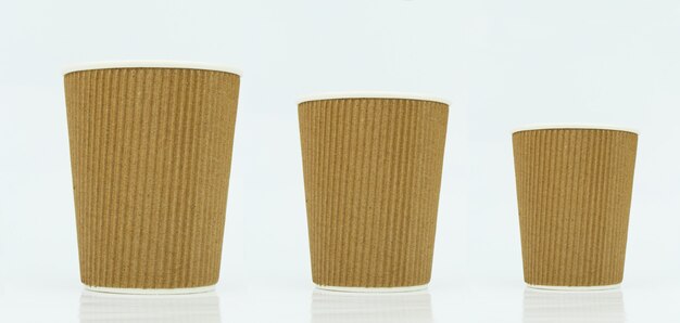 Tasses de café à emporter vierges, différentes tailles