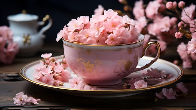 Les tasses de thé en pleine floraison capturent l'essence de l'été