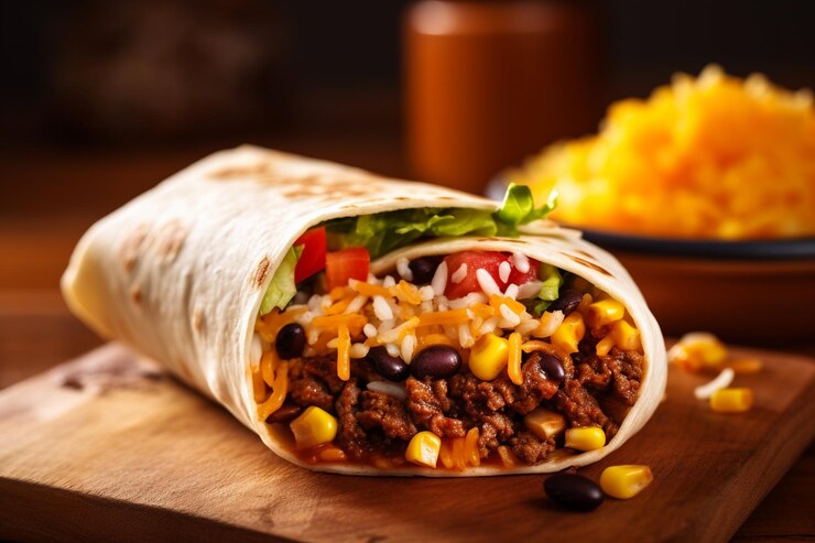 Photo tasty texmex traite le burrito avec une photo