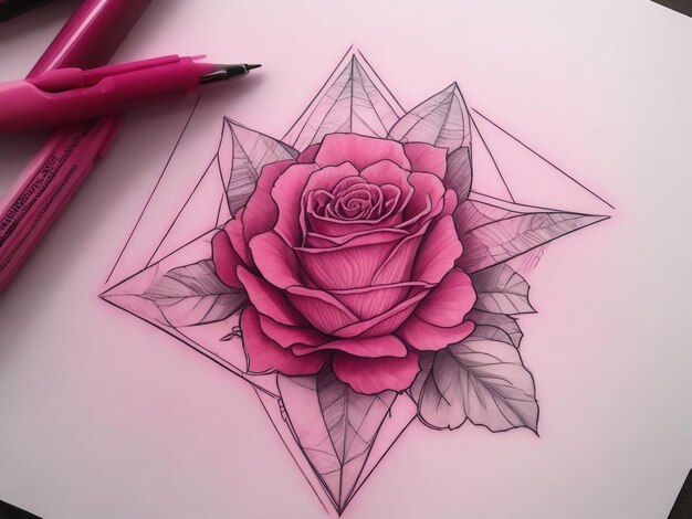 Un tatouage croquis vectorisé de couleur