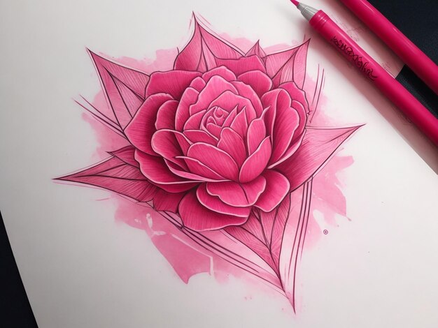 Un tatouage croquis vectorisé de couleur