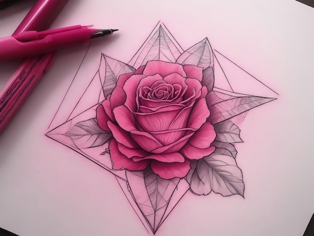 Un tatouage croquis vectorisé de couleur