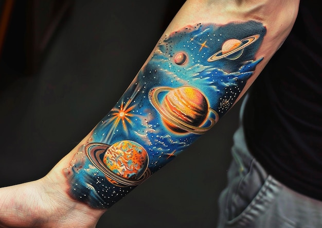 un tatouage des planètes et de la planète