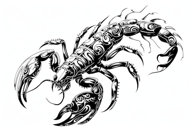 Photo un tatouage de scorpion sur fond blanc