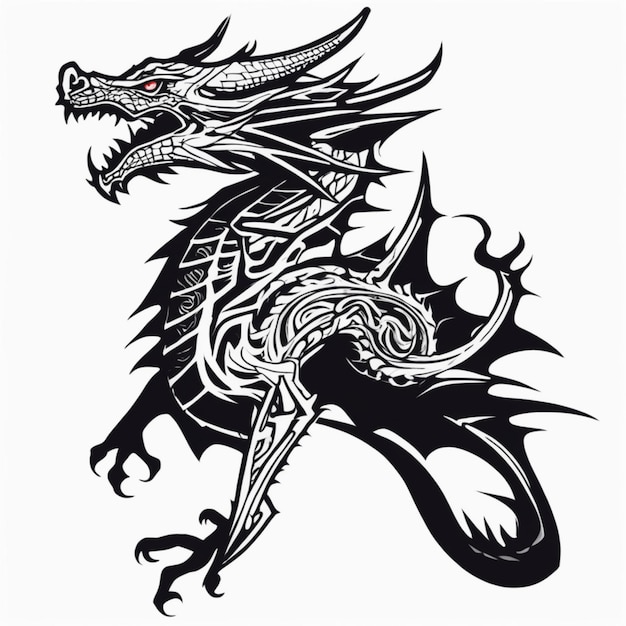 Photo tatouage tribal de dragon