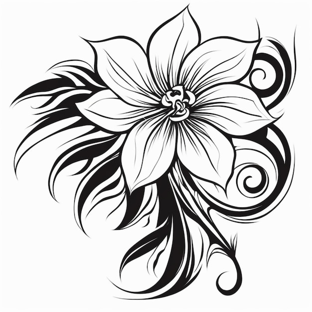 Photo tatouage tribal de fleurs