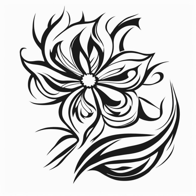 Tatouage tribal de fleurs