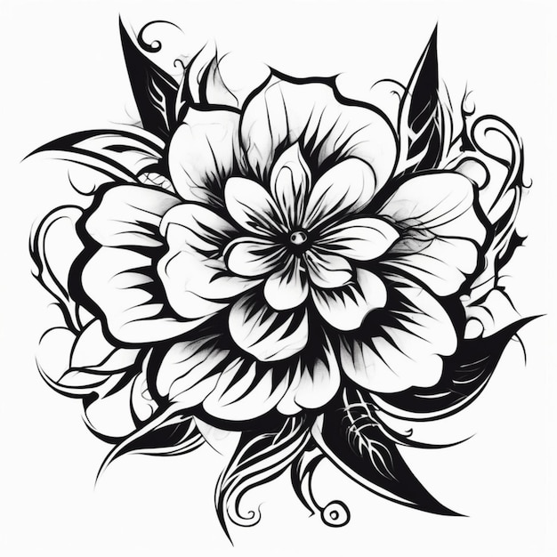 Photo tatouage tribal de fleurs