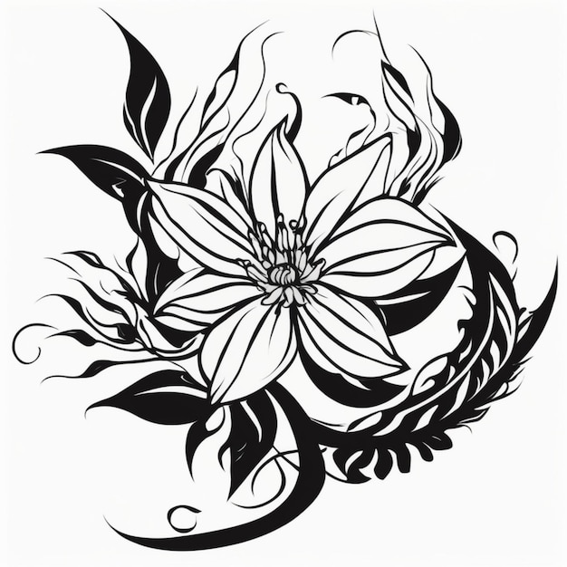 Photo tatouage tribal de fleurs