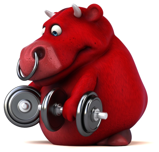 Taureau rouge - Illustration 3D